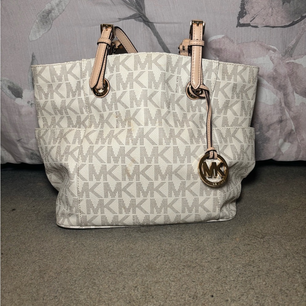 Michael Kors Monogram Cream Tote